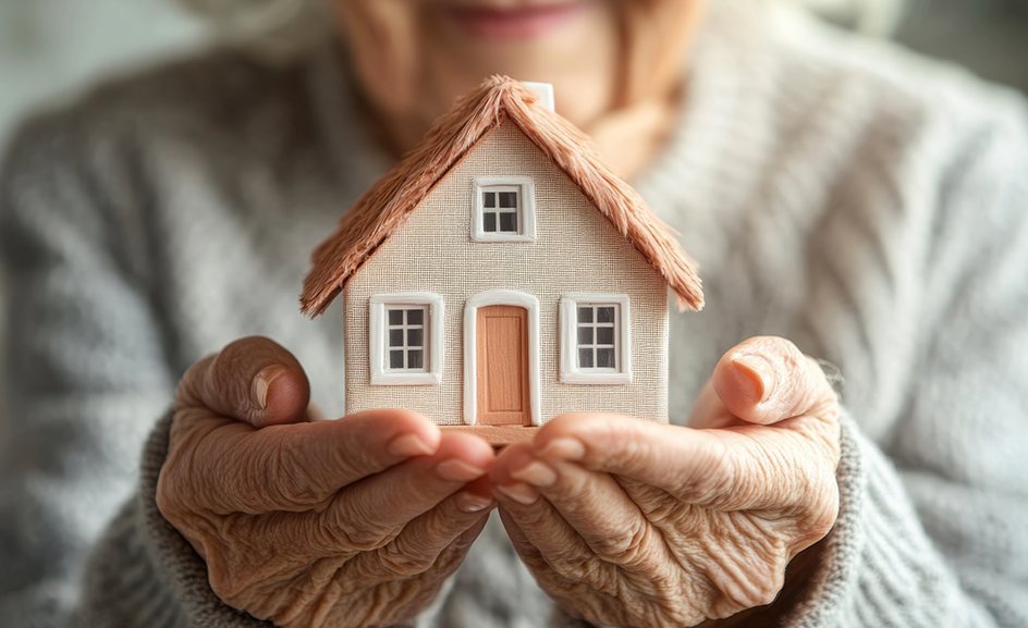 image of Senior holding symbol of home