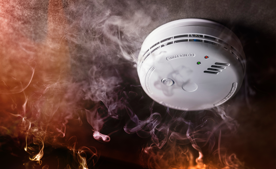image of Smoke Detector surrounded by smoke