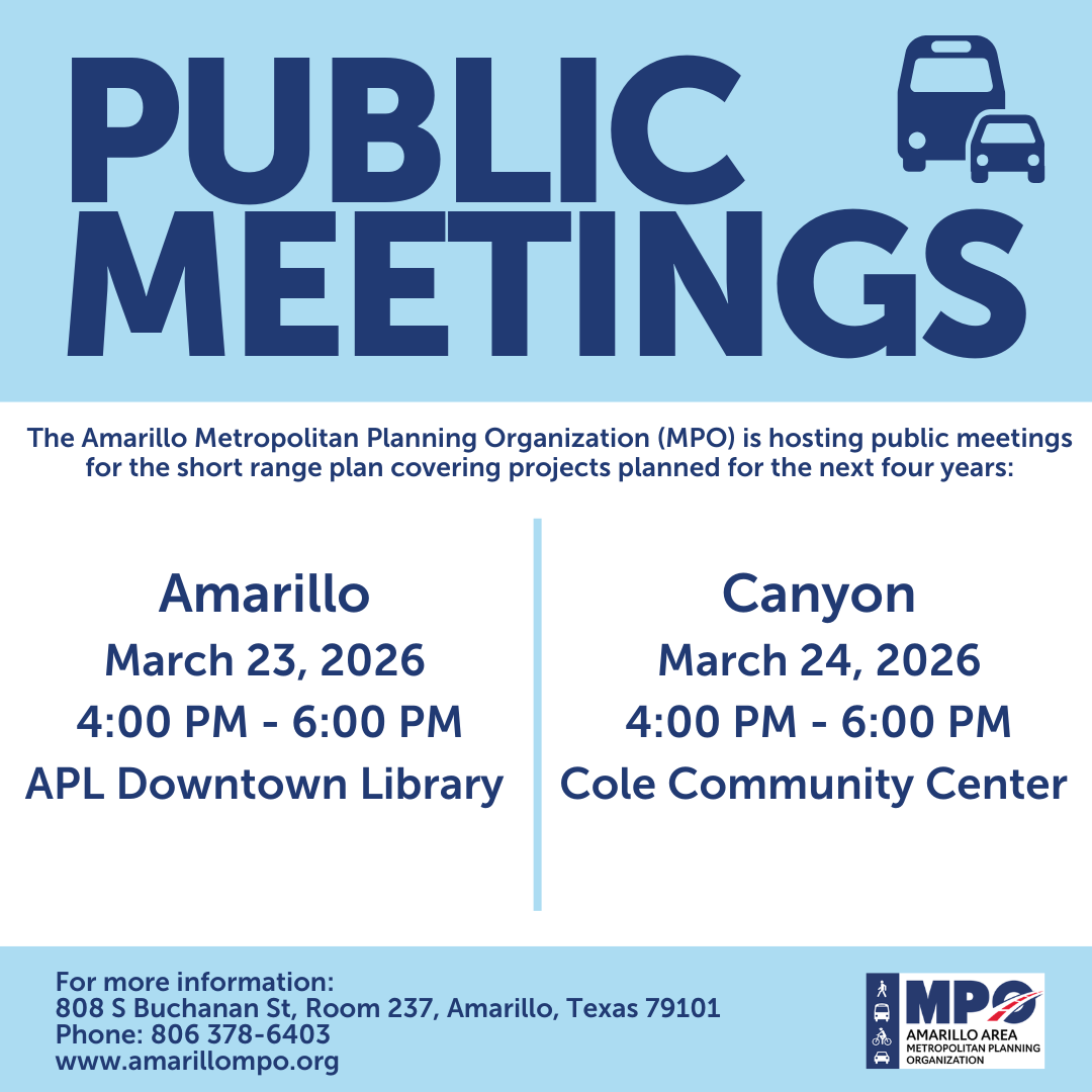 Amarillo City Transit March 2026 Public Meetings March 23 Amarillo March 24 Canyon