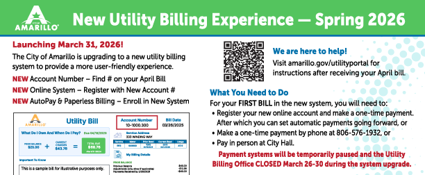 Utility Billing System - Informational pre-launch bill insert. March 2026