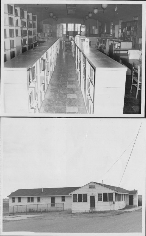 A collage of the George Washington Carver branch library featuring exterior and interior photos