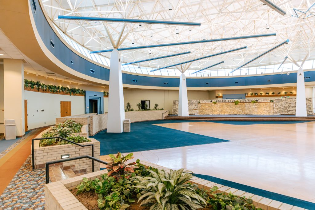The inside of the Civic Center's Grand Plaza
