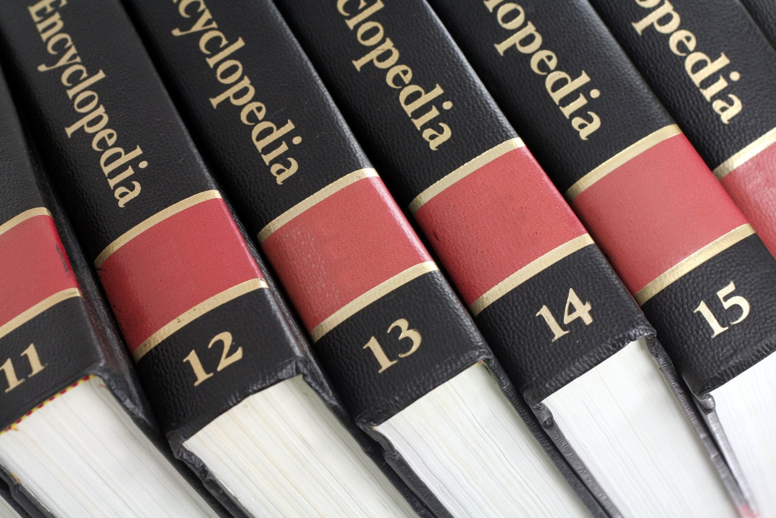 A group of encyclopedia books