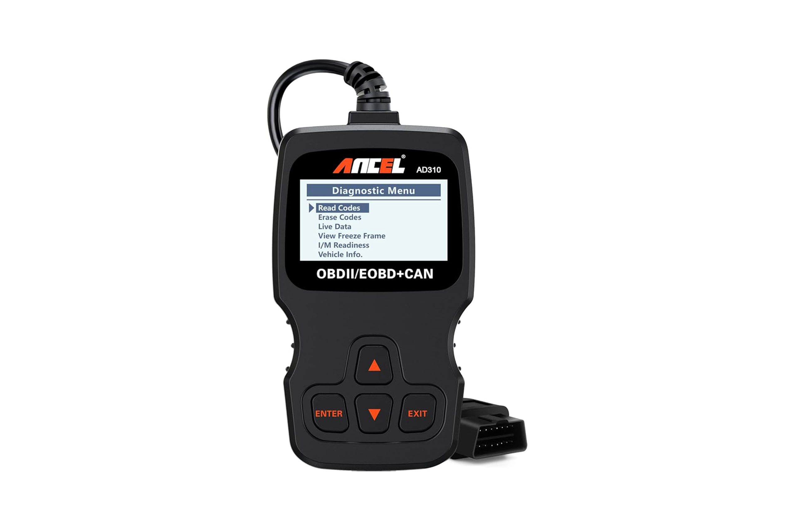 An Ancel AD310 car diagnostic scanner