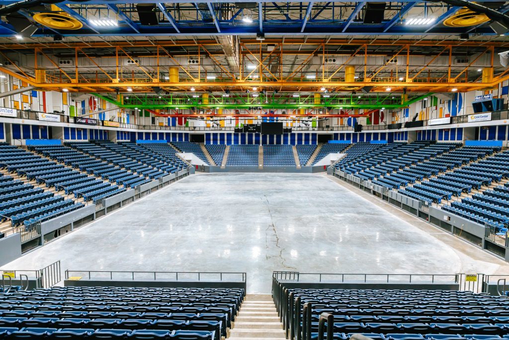 The inside of the Civic Center's Cal Farley Coliseum