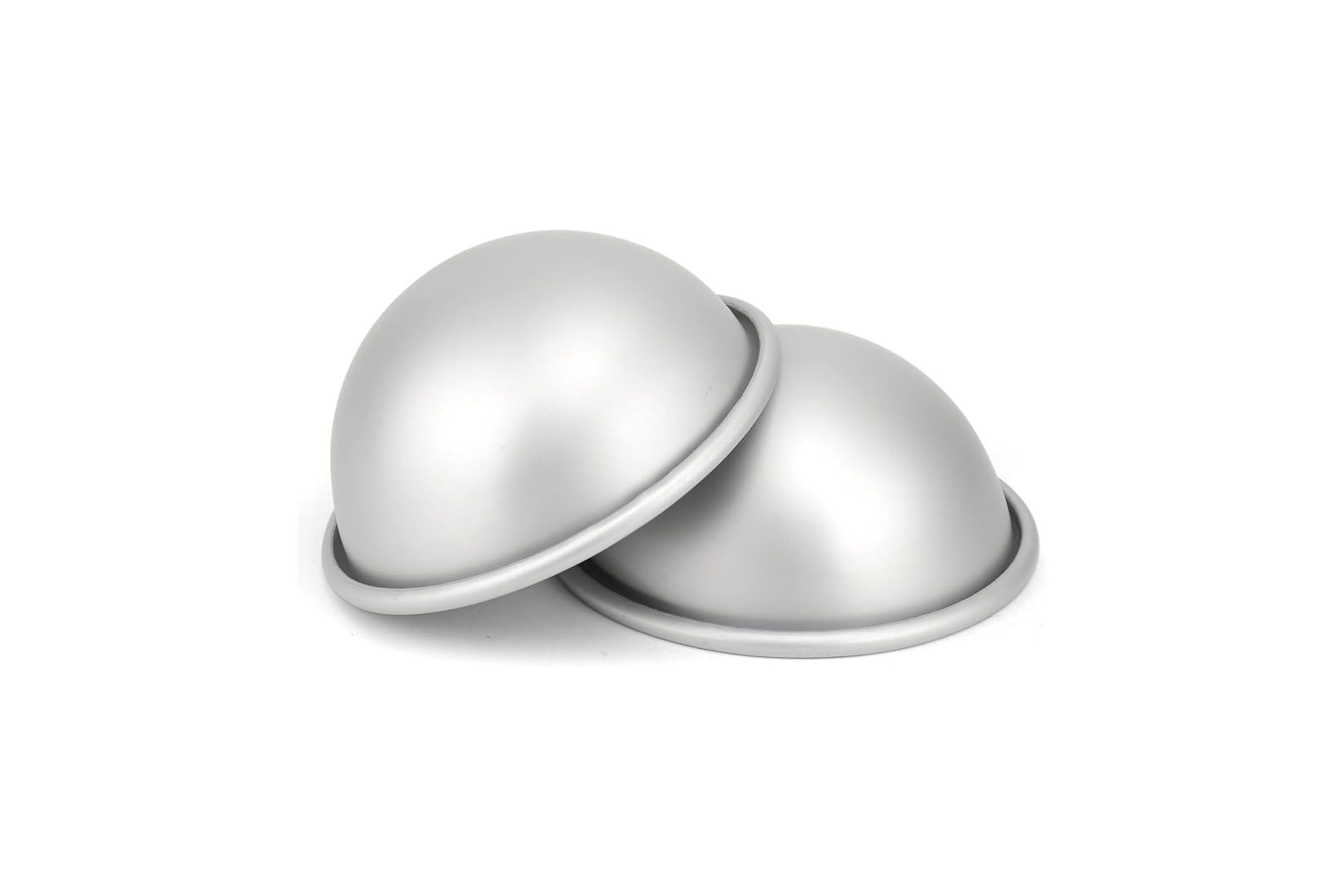 A set of silver domes cake pans