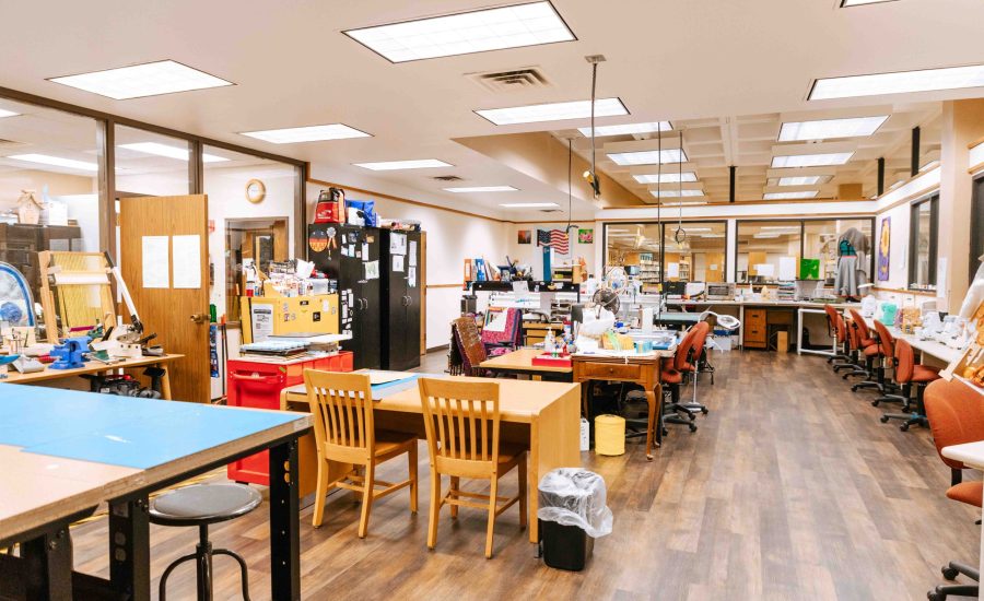 The MakerSpace featuring various crafting stations