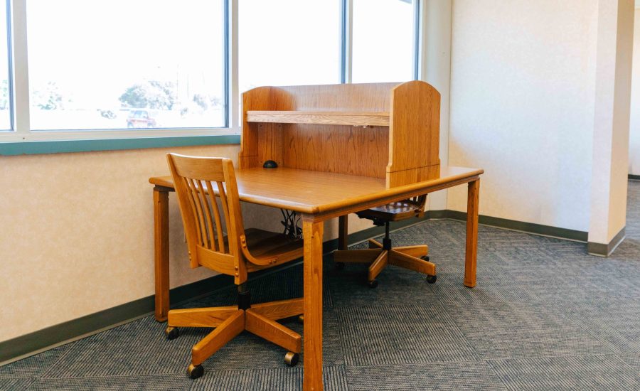 A private, secluded study area at the Southwest Branch
